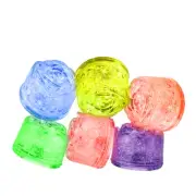 6 - 96 LED Roses Ice Cubes Flashing Light Up Bar Water Submersible Liquid Sensor