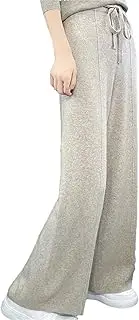 [Jegsnoe] Women Wool Pants High Waist Wide Leg Pants Winter Casual Loose Fashion Slim Fit Pants