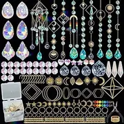 UXORSN Suncatcher Making Kits 400 pcs Crystals SunCatchers Making Supplies Kit for Adults with Chain Hanging Prism for Window Indoor Outdoor Garden Wedding Party Gift Decor