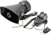 Car Megaphone 7 Tone Alarm Horn 12V 110dB Loud Speaker Fire Alarm Ambulance Blaring Police Siren QIUNI