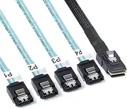 2Pack Mini SAS to SATA Cable: 0.5M SFF-8087 Forward Breakout Cable SFF8087 SAS Controller to Hard Drive (1.6FT)