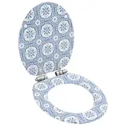 WC Toilet Seat with Soft Close Lid MDF Porcelain Design vidaXL
