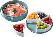 XINGWANG Fruit Trays, Hand-held Snacks and Dried Fruit Storage Boxes, Portable Grid Fruit Boxes, Plastic Sealed Fruit Boxes with Lids, Candy Boxes (Blue)