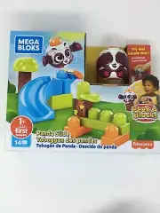 Mega Bloks 14 Piece First Builders Panda Slide Building Block Set - New