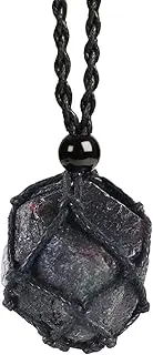 [LERSUSI] Stone Necklace Cord, Healing Crystal Necklace Set, Adjustable Rope, Handmade, Natural Gemstone, Energy Crystal Spirit Jewelry, Aura Pendant