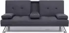 Artiss Sofa Bed, 3 Seater Futon Couch Lounge Armchair Recliner Chair Sleeper ...