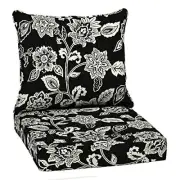 Arden Outdoor Deep Seat Cushion 22" x 24" Ashland Black Jacobean Deep Seat Set