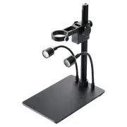 HAYEAR Aluminum Digital Microscope Stand Industrial Camera Monocular Lens Lift Repair Workbench Black