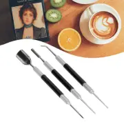 3Pcs/Set Stainless Steel Coffee Latte Needle Latte Art Pen Coffee Decorating AC