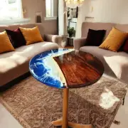 30" Ocean Wave Epoxy Resin Coffee & Tea Table Modern Living Room Furniture Decor
