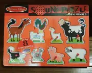 Melissa & Doug Farm Animals Sound Puzzle For Toddlers 8 Animals And Sounds 12X9