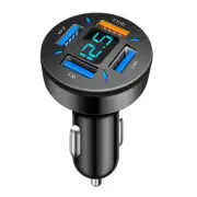 4 Ports USB Car Charger QC3.0 Fast Charging Adapter Socket Cigarette Lighter Kit (for: Subaru)