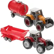 HANABASS 2pcs Realistic Tractor Model for Educational Plastic Engineering Vehicle Plaything Fun Construction Truck Boys Farm Vehicle