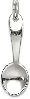 [JewelryWeb] 925 Sterling Silver Polished Spoon Charm 25x7mm Wide Pendant Necklace for Women