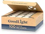 GoodLight Paraffin-Free Tea Lights Pack of (100)