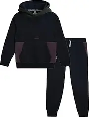[Volcom] Baby Boys' Joggers Set - 2 Piece Fleece Pullover Hoodie and Jogger Pants Set - Matching Outfit for Little Boys (12M-7)
