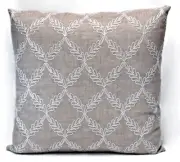 Embroidered PKaufmann 18" Decorative Throw Pillow Cover 100% Linen
