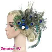 1920s Headband Feather Peacock Bridal Great Gatsby Flapper Headpiece Gangster