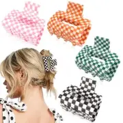 Ahoney 4 Pack Checkered Hair Claw Clips for Thin 2" Y2k Accessories Y2K