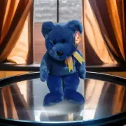 Vintage Ty 1999 Beanie Buddy Club Blue Teddy Bear Plush 14"