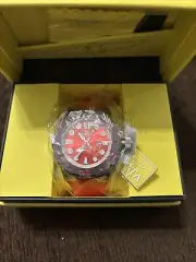 Invicta Men’s Quartz Watch Pro Diver Date Red Dial Silicone Rubber Strap 36995