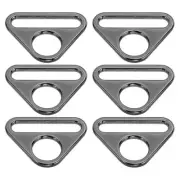 6Pcs 1.26 Inch Triangle Buckle Adjuster D Ring Triangle Buckles Light Black