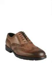 Men's Kenneth Cole New York Breath Of Air Cognac Brown Lace Up Wing Tip Size 8.5