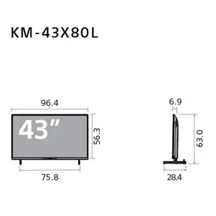 SONY索尼43型4K HDR聯網電視KM-43X80L_含配+安裝