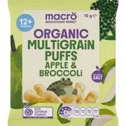 Macro Organic Multigrain Puffs Apple & Broccoli 12g