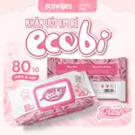 ECOBI ECOWIPES 嬰兒安全優質濕紙巾 80 張裝 560G 不含防腐劑溫和、不含酒精的香味