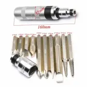 12pcs Impact Driver Bits Screwdriver socket Set Phillips hex Hammer W/ Case