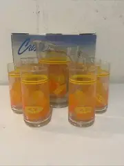 Vintage Crisa lemonade / tea set glass pitcher with/ 6 tumblers