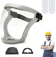 Face Shield, Anti-Dust & Fog-Resistant Face Shield, Anti-Dust & Fog-Free Face Shield, Protective Full Face Shield,for Weeding,Sanding,Dust Protection Work Etc(Gray)