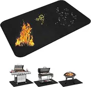 Large 165 x 120 cm Fireproof Under Grill Mat, Double-Sided BBQ Protector for Decks and Patios, Oil-Proof and Waterproof Grill Pad, Indoor Fireplace/Fire Pit Mat