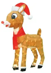 Rudolph the Red Nosed Reindeer 24inch Pre lit Yard Art with Blinking Nose Too..