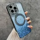 For iPhone 16 15 Pro Max 14 13 12 11 Glitter Bling Gradient Mag Safe Phone Case
