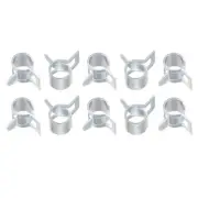 10pcs Spring Hose Clamp 65Mn Steel 5mm Low Pressure Air Clip Zinc Plated