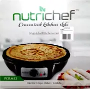 NEW SEALED NUTRICHEF CONVENIENT KITCHEN STYLE ELECTRIC CREPE MAKER/GRIDDLE ~ 12"