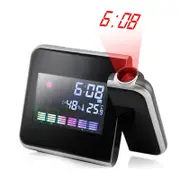 OZNALA Projection Digital Alarm Clock for Bedroom, Atomic Clock, Time Projector on Ceiling Wall Calendar & Temperature Display, Adjustable Brightness
