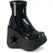 Pleaser Demonia 5" Star Cutout Wedge Ankle Boots Adult Women Shoes Dynamite/100