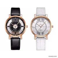 在飛比找松果購物優惠-皮革錶帶簍空錶 流行韓國手錶 女錶 男錶 情侶對錶 惡南宅急