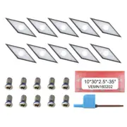 10pcs Carbide Inserts Cutters Knives for DIY Woodworking Lathe Wood Turning Tool