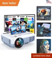 WiFi & Bluetooth Projector - 5G WiFi Native 1080P 10000L 4K Supported - Portable