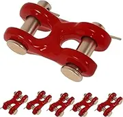6Pcs Double Clevis Chain Link Weather Resistant Safety Chain Repair Link 2600lbs Working Load Limit for Trucks Trailers..(Gules)