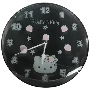 【TDL】HELLO KITTY凱蒂貓LED七彩變色廣角鏡面壁掛時鐘 976141(平輸品)