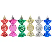 Nevenka 6 Pcs Sweet Candy Hanging Ornaments for Christmas Tree Party Decor-Colorful