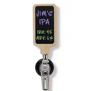 Beer tap handle oak wood tap handle with black chalkboard dry erase 2"x4" marker