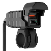 WUPP CS-2100A1 USB A Type C Dual Port Fast Charging Motorcycle Phone Charger with LED Voltmeter