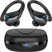 Wireless Earbuds Bluetooth Headphones with Noise Canceling Mic, Black