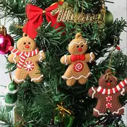 Set of 12 Gingerbread Man Hanging Ornaments for Christmas Tree Pendant Decoration